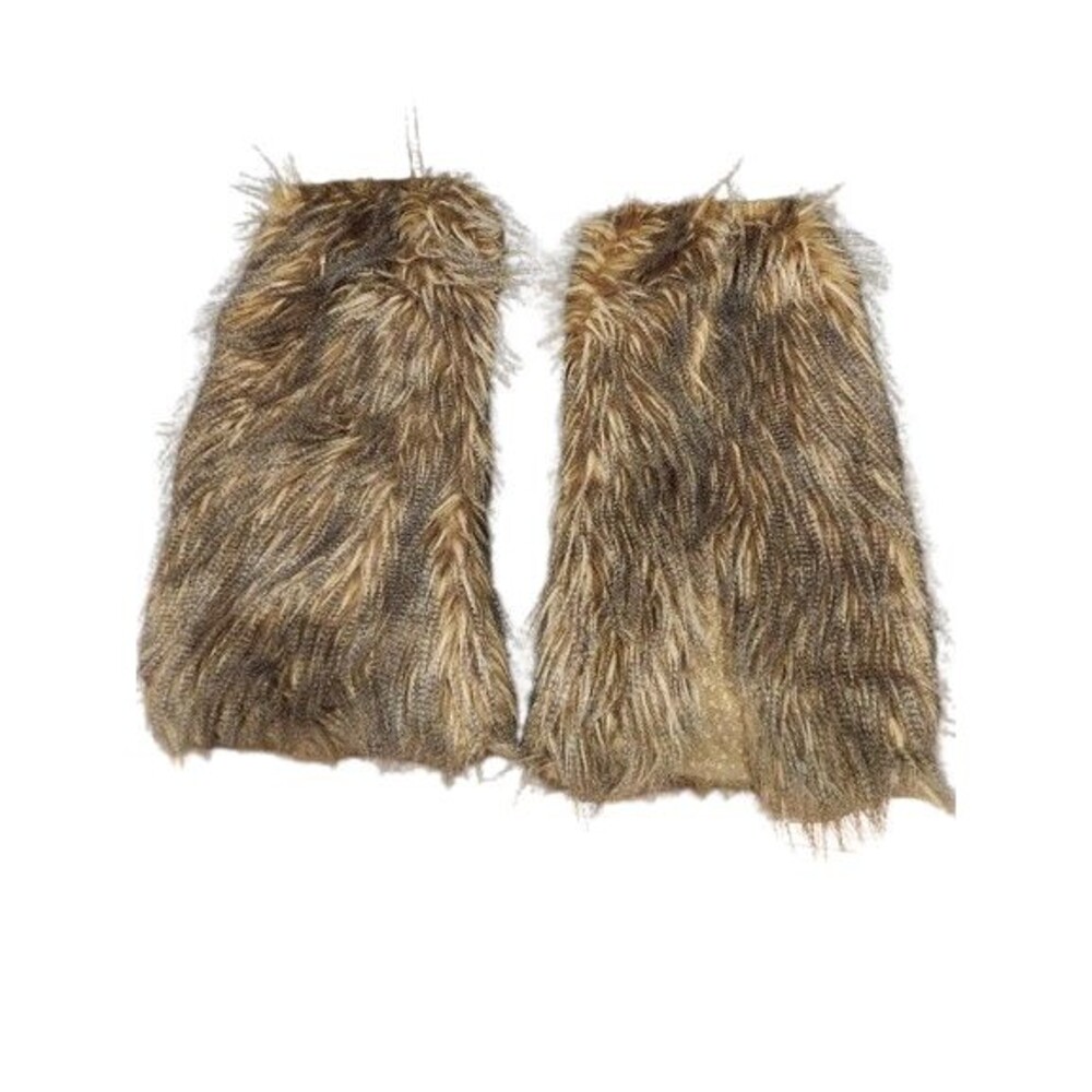 T2 Homemade Brown Furry Women/Girl Boot Covers Legwarmers Leg Warmer Halloween